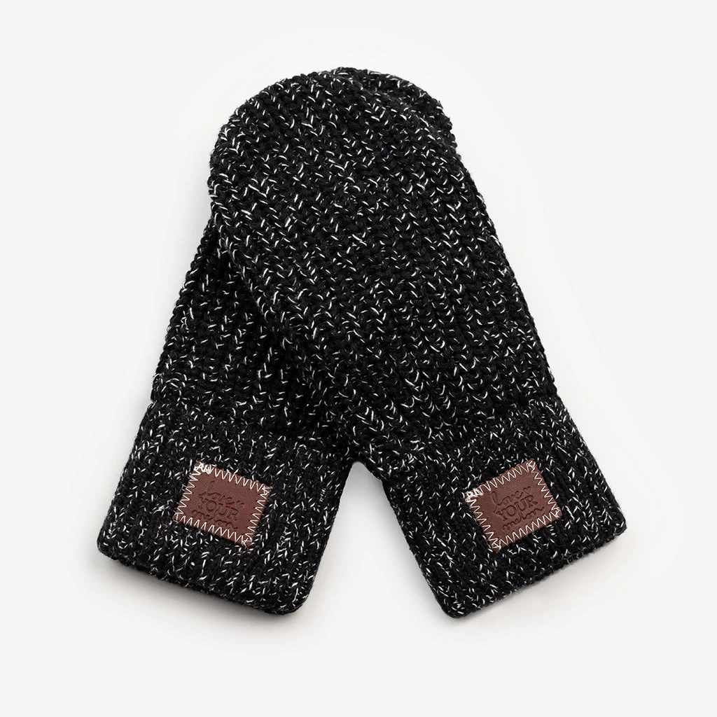 Black And White Speckled Mittens 1 Black And White Speckled Mittens