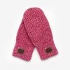 Rose And White Speckled Mittens