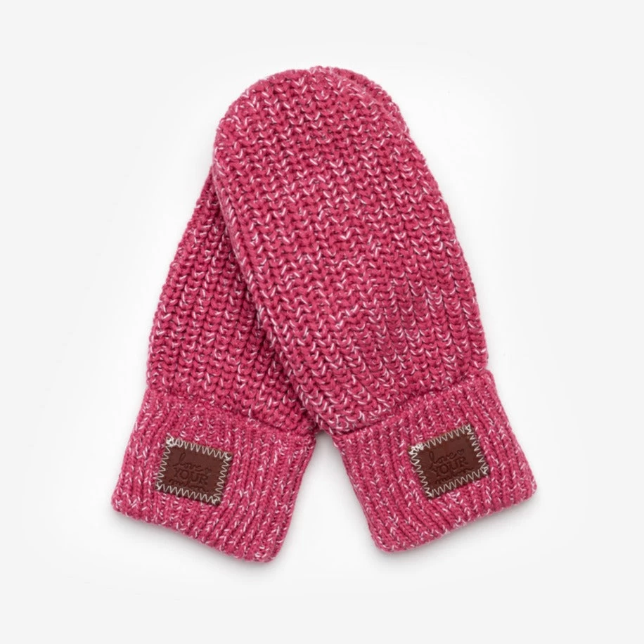 Rose And White Speckled Mittens 1 Rose And White Speckled Mittens