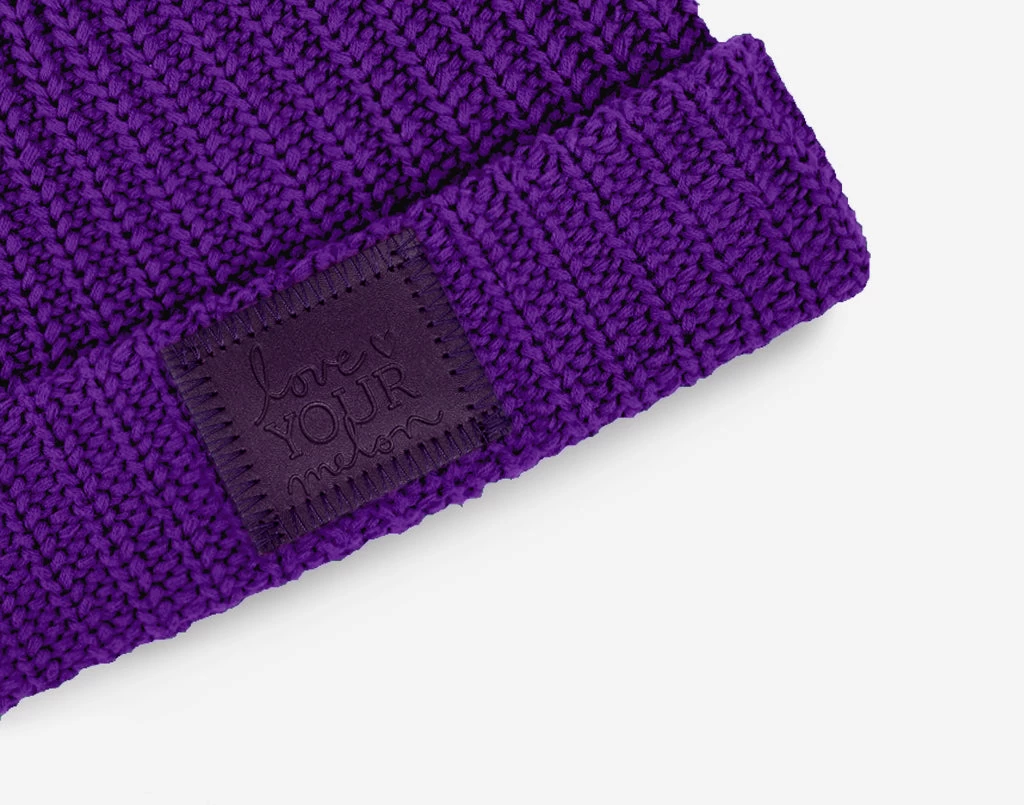 Deep Purple Monochrome Cuffed Beanie 2 Deep Purple Monochrome Cuffed Beanie - Image 2