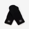 Black Monochrome Rose Foil Mittens
