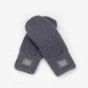 Light Charcoal Monochrome Rose Foil Mittens