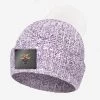 Minnesota State Mavericks White And Purple Speckled Pom Beanie (White Pom)