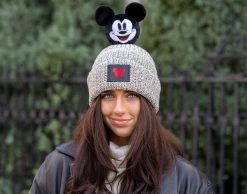 Mickey Mouse Black Speckled Love Pom Beanie -Love Your Melon Mickey Mouse Black Speckled Love Pom Beanie 2. Model Crop
