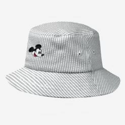 Mickey Mouse Black Seersucker Bucket Hat