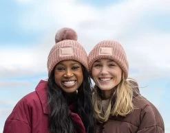 Misty Rose Cloud Pom Beanie -Love Your Melon Mist Rose Cloud Pom Model Crop