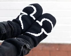 Mickey Mouse Black Mittens -Love Your Melon Model Crop Mickey Mouse Black Mittens