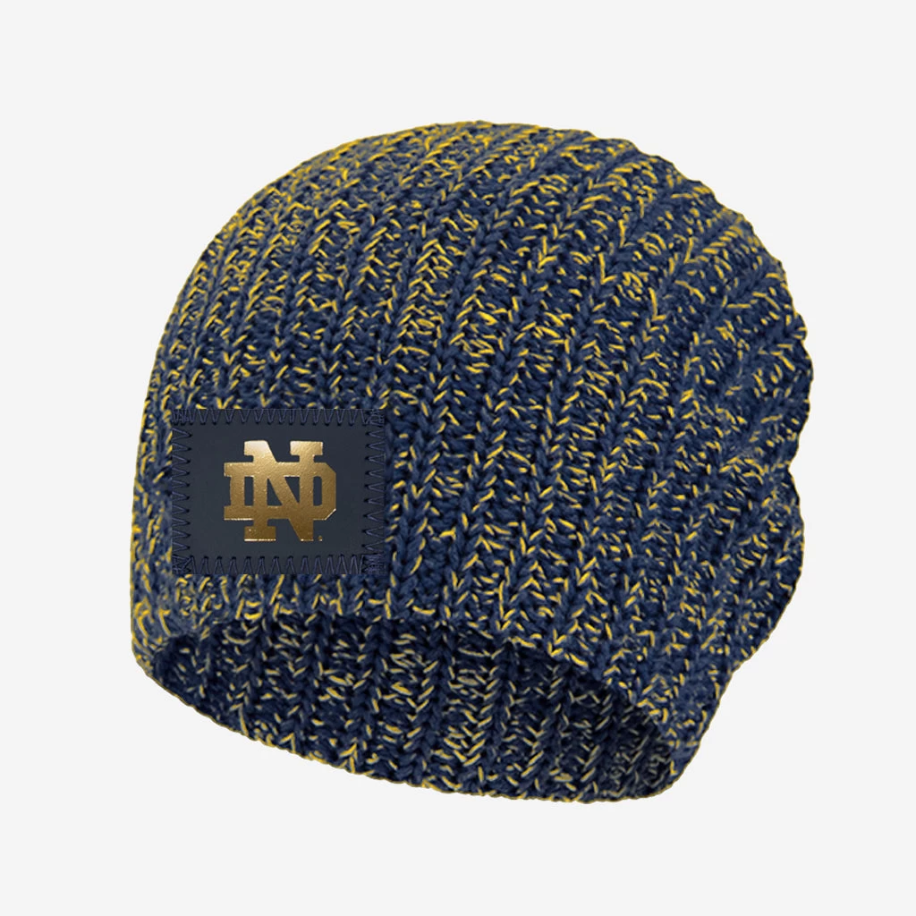 Notre Dame Fighting Irish Navy And Yellow Speckled Beanie 1 Notre Dame Fighting Irish Navy And Yellow Speckled Beanie