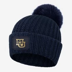 Marquette Golden Eagles Navy Pom Beanie