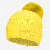 Neon Yellow Monochrome Jelly Patch Pom Beanie