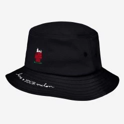 Love Your Melon 30 Snoopy And His Dog House Black Bucket Hat