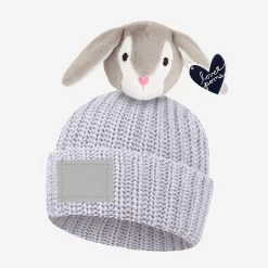 High Rise Pom Beanie With Bunny Love Pom