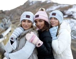 Pink Space Dye Mittens -Love Your Melon Pink Space Dye Mittens Model Crop