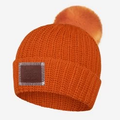 Burnt Orange Pom Beanie (Burnt Orange Pom)