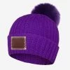 Purple Pom Beanie (Deep Purple Pom)