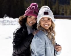 Rose Cable Knit Pom Beanie -Love Your Melon Rose Cable Knit Pom Beanie 2 Model Crop