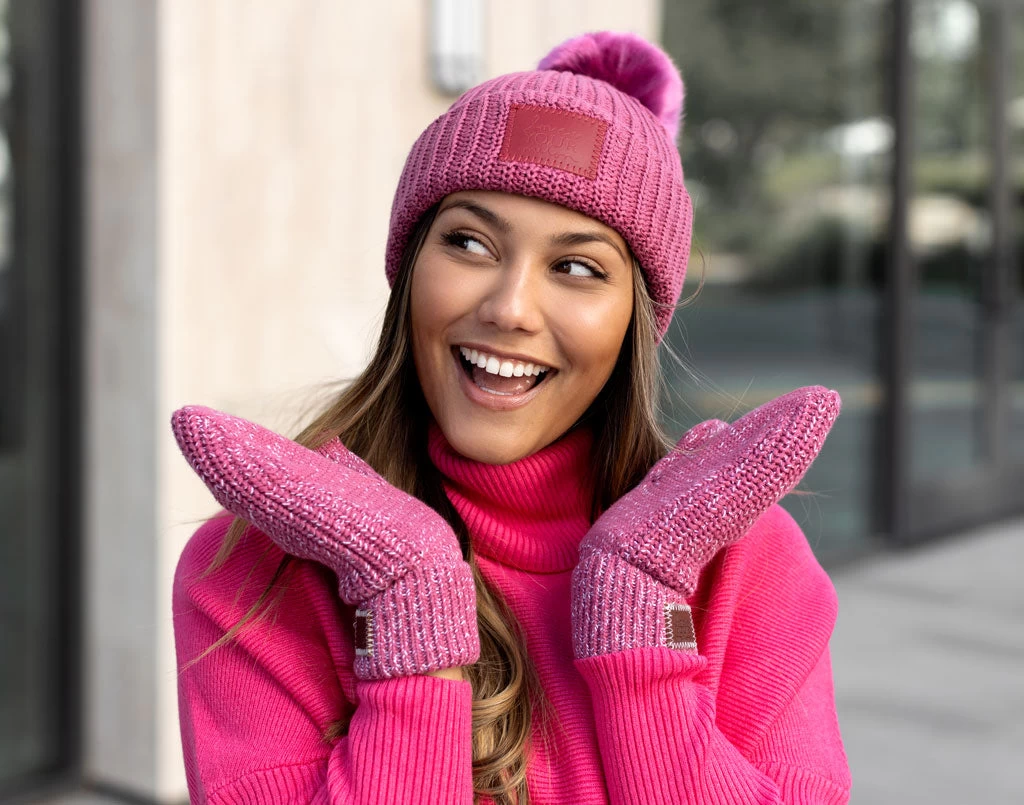 Rose And White Speckled Mittens 4 Rose And White Speckled Mittens - Image 4