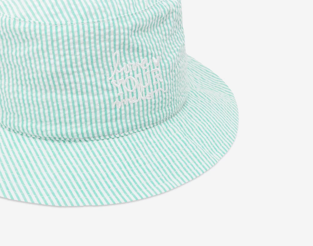 Mint Seersucker Bucket Hat 2 Mint Seersucker Bucket Hat - Image 2