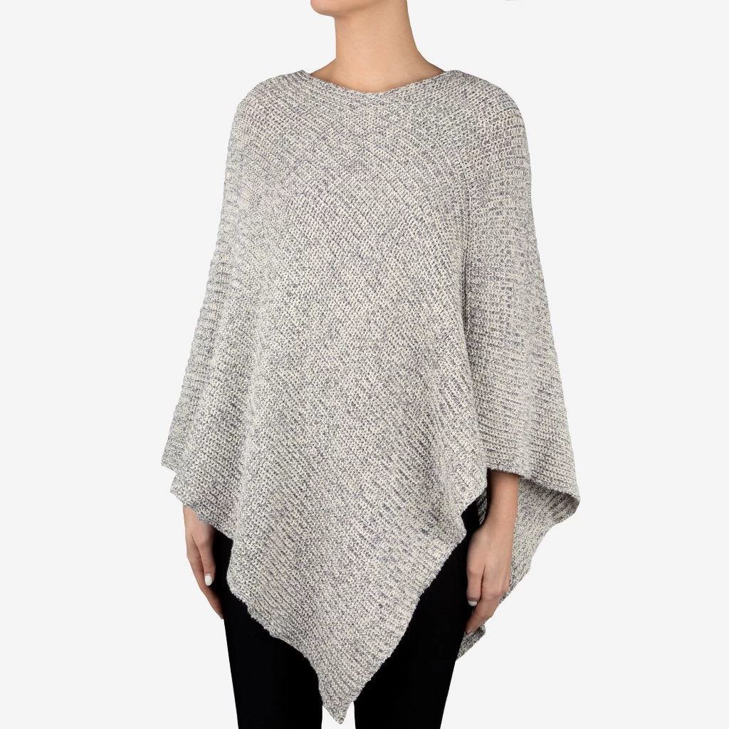 Gray Speckled Metallic Silver Yarn Knit Shawl 1 Gray Speckled Metallic Silver Yarn Knit Shawl