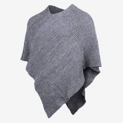 Light Charcoal And White Speckled Knit Shawl