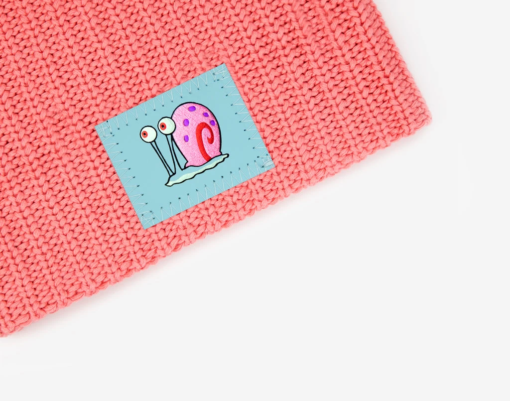 Gary Snail Pink Salmon Kids Beanie 2 Gary Snail Pink Salmon Kids Beanie - Image 2