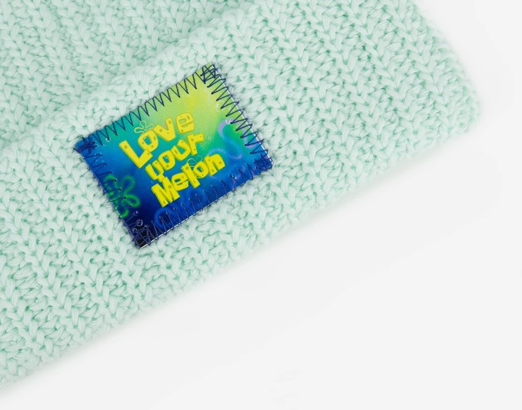 LYM SpongeBob Theme Seafoam Pom Beanie 2 LYM SpongeBob Theme Seafoam Pom Beanie - Image 2