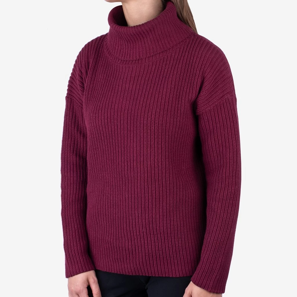 Burgundy Knit High Cowl Sweater 1 Burgundy Knit High Cowl Sweater
