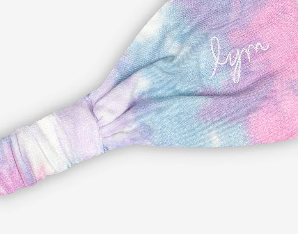 Cotton Candy Tie Dye Scrunch Headband 2 Cotton Candy Tie Dye Scrunch Headband - Image 2