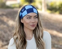 Ravenclaw™ Navy And Light Blue Checkered Scrunch Headband -Love Your Melon e LYM HarryPotter Kaylyn 5 9 22 243