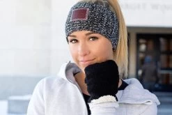 Black And White Speckled Knit Headband -Love Your Melon knit headband black and white speckled knit headband 2